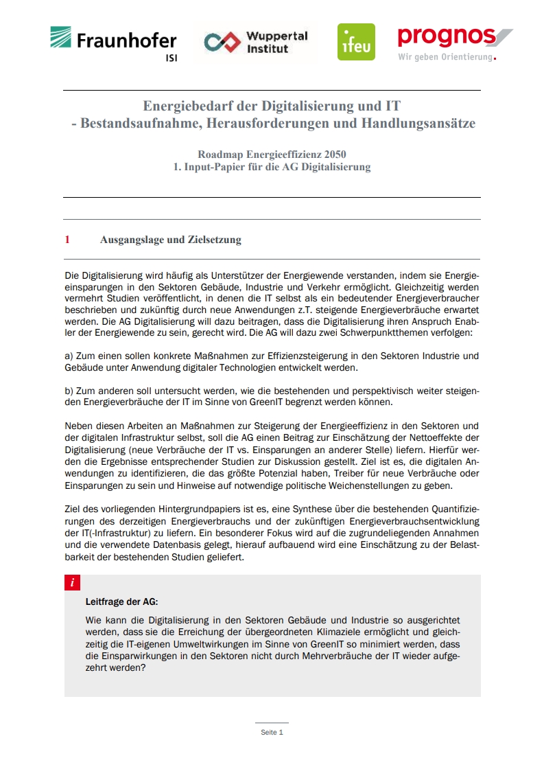 Energiebedarf der Digitalisierung und IT